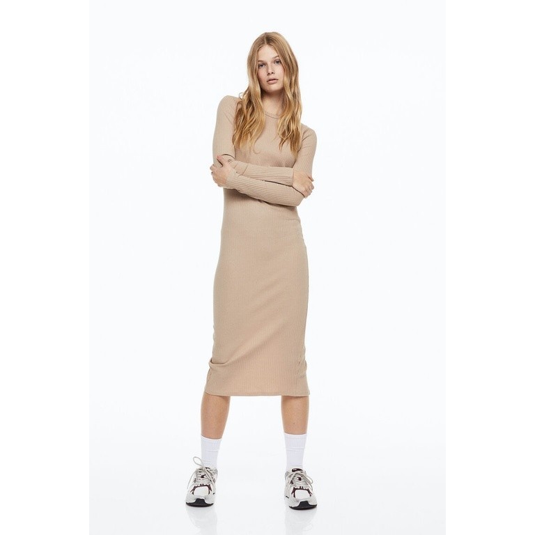 H&M Woman Ribbed bodycon dress 1089856_1