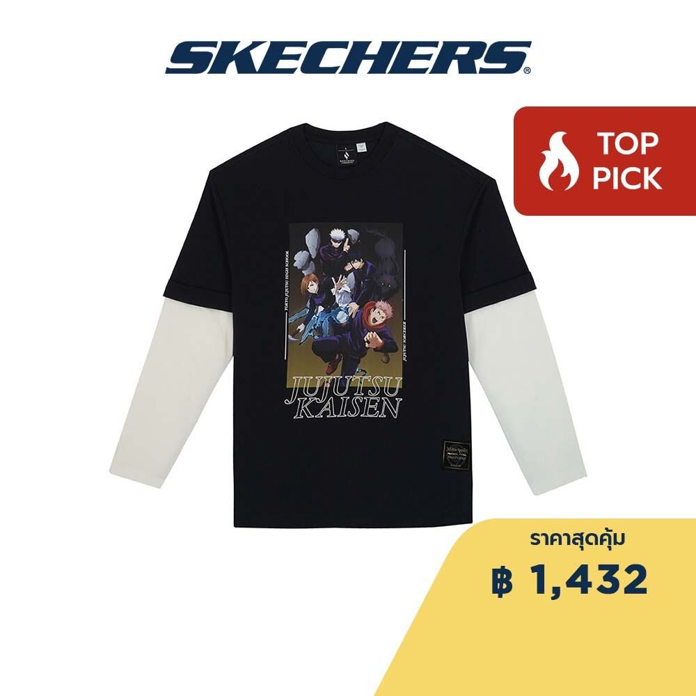 Skechers สเก็ตเชอร์ส เสื้อยืดแขนยาวยูนิเซ็กส์ Unisex Jujutsu Kaisen Long Sleeve Tee - SL424U896-02L2