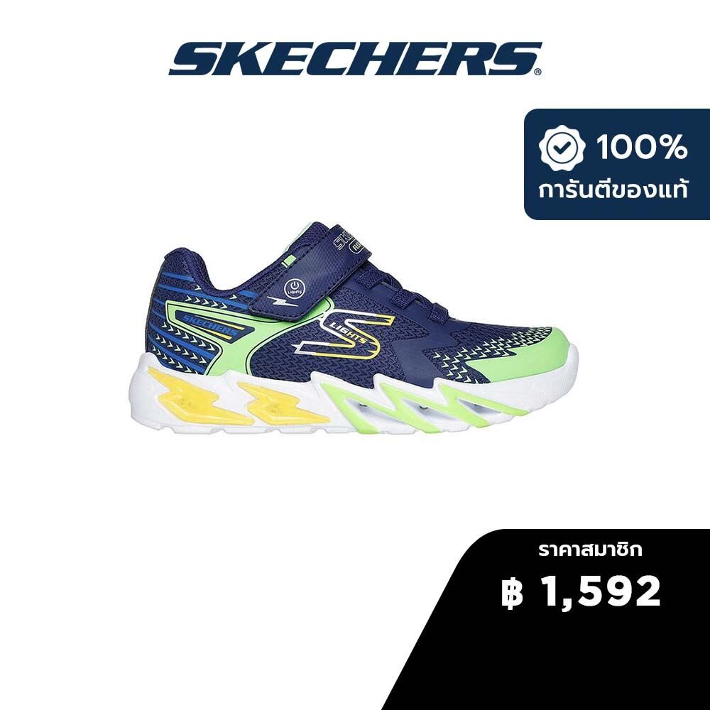 Skechers สเก็ตเชอร์ส รองเท้าเด็กผู้ชาย Boys S-Lights Flex-Glow Bolt Shoes - 400138L-NVMT