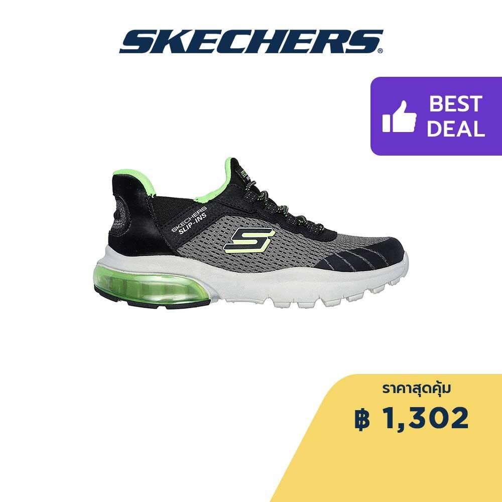 Skechers สเก็ตเชอร์ส รองเท้าเด็กผู้ชาย Boys Slip-ins Razor Air Hyper-Brisk Shoes - 403839L-CCBK Air-Cooled Memory Foam