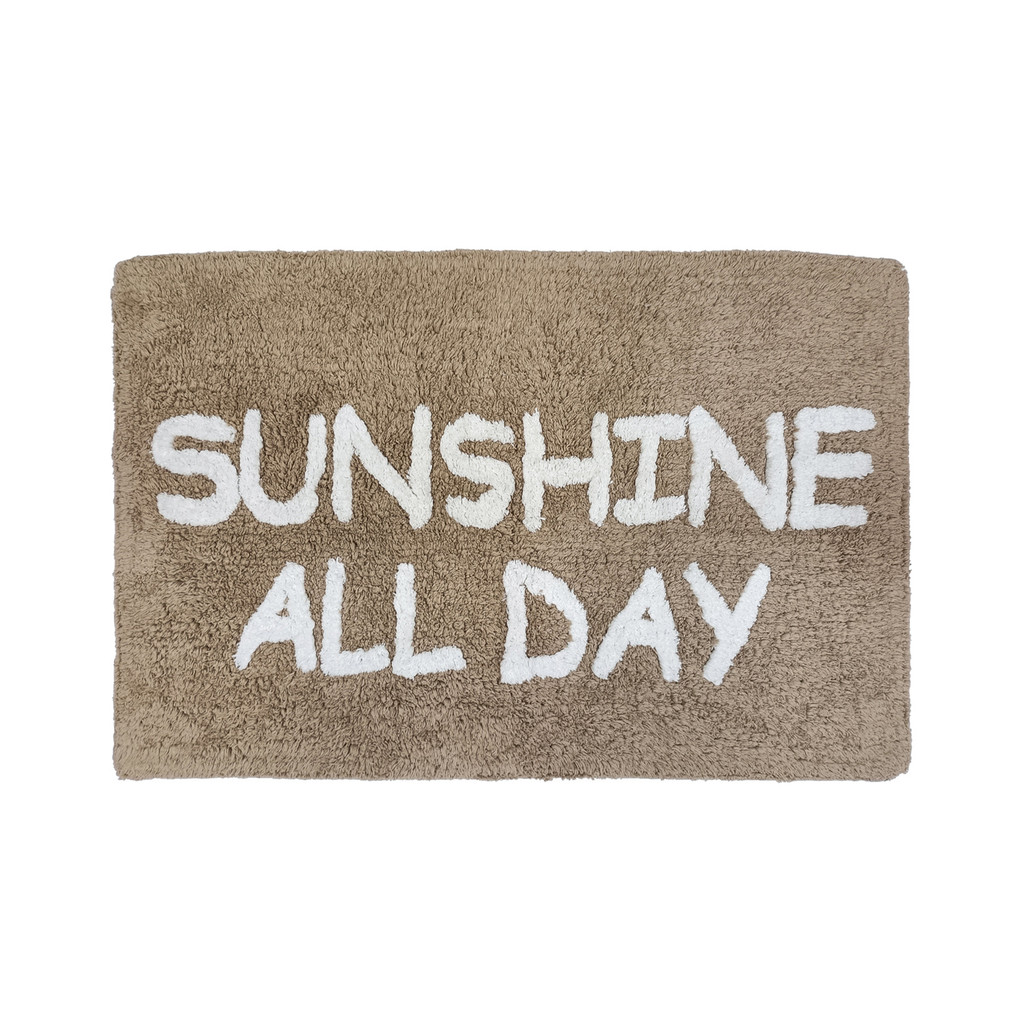 KASSA HOME พรมห้องน้ำ Text Sunshine All Day รุ่น T359-BE ขนาด 70 x 45 ซม. สีเบจ