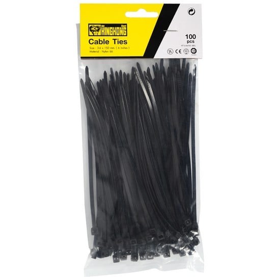GIANT KINGKONG สายรัดสายไฟ รุ่น HT-3.6 x 150 ขนาด 3.6 x 150 6.0 นิ้ว (แพ็ค 100 ชิ้น) สีดำ