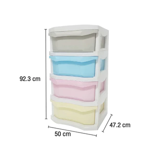 KASSA HOME ตู้ลิ้นชักอเนกประสงค์ 4 ชั้น Jasmin รุ่น API-1500M4 ขนาด 50 x 47.2 x 92.3 ซม. สีพาสเทล