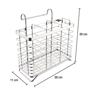 KASSA HOME ที่ใส่ช้อนสเตนเลส 3 ช่อง Dante รุ่น SS-19037 ขนาด20 x 11 x 20 ซม. สีเงิน