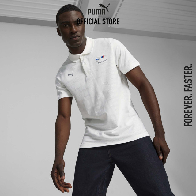 PUMA AUTO - เสื้อโปโลผู้ชายมอเตอร์สปอร์ต BMW M Motorsport สีขาว 62184602