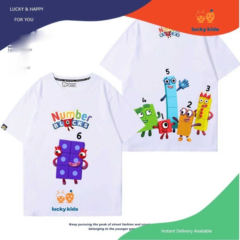 🚀(จัดส่งเร็ว ๆ นี้)เสื้อยืดผ้าฝ้ายสำหรับเด็ก Numberblock-5 มีความยืดหยุ่นไม่เสียรูปง่ายไม่ซีดจาง🌈นุ่มและระบายอากาศ - รูปที่ 4