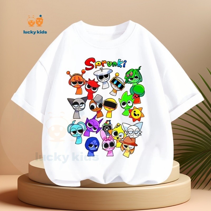 🤖สินค้าพร้อมจัดส่ง เสื้อซับในเด็ก  Sprunki Incredibox ลายที่หนุ่มๆชอบ ผ้าคอตตอน classic fit ยืดเปล่า