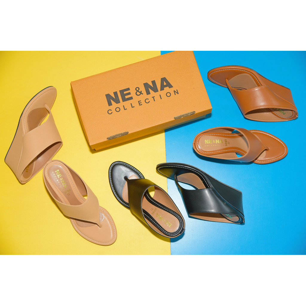 รองเท้าเเฟชั่นผู้หญิงเเบบเเตะหูหนีบส้นเตารีด No. 8248 NE&NA Collection Shoes