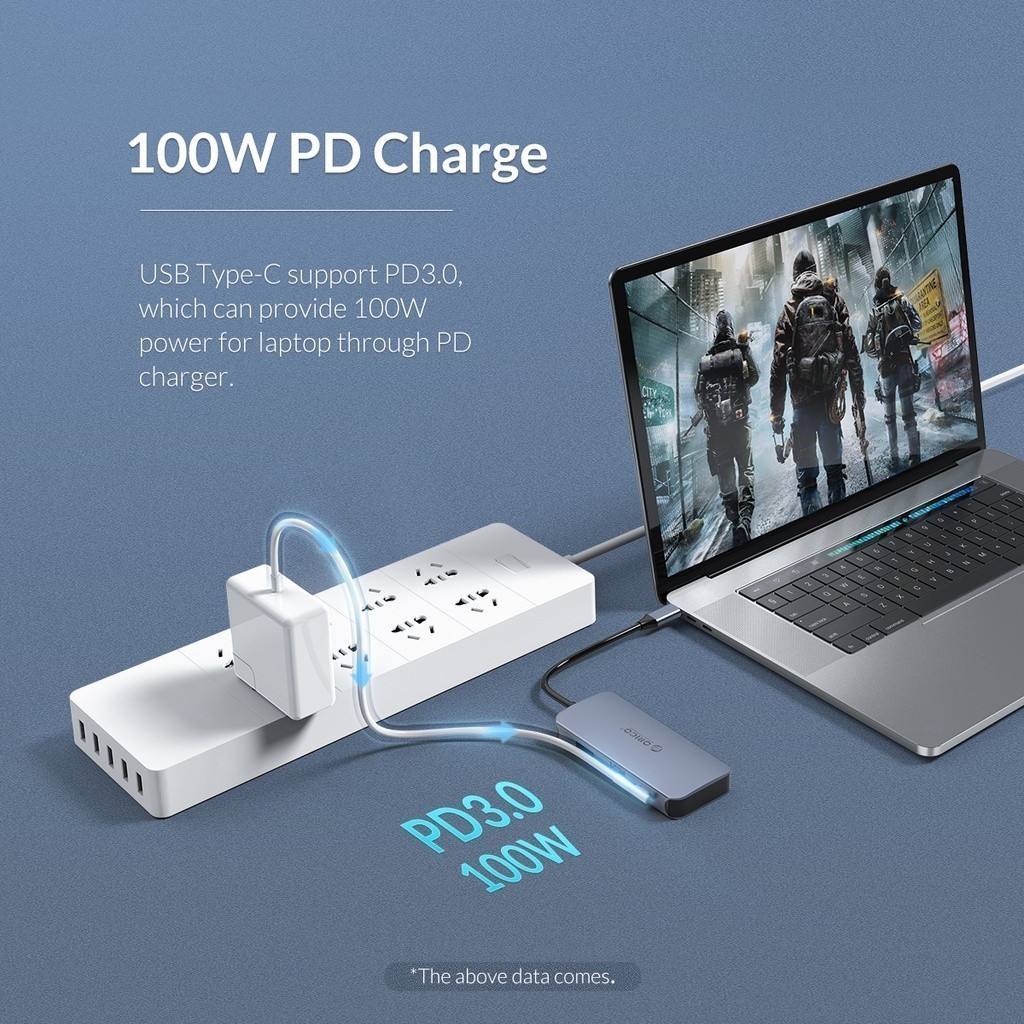 [ออกใบกำกับ- ทักแชท] ORICO 6 in 1 USB C ถึง USB 3.0 HUB HDMI ความเร็วสูง OTG อะแดปเตอร์สําหรับ Macbook PC แล็ปท็อป - รูปที่ 4