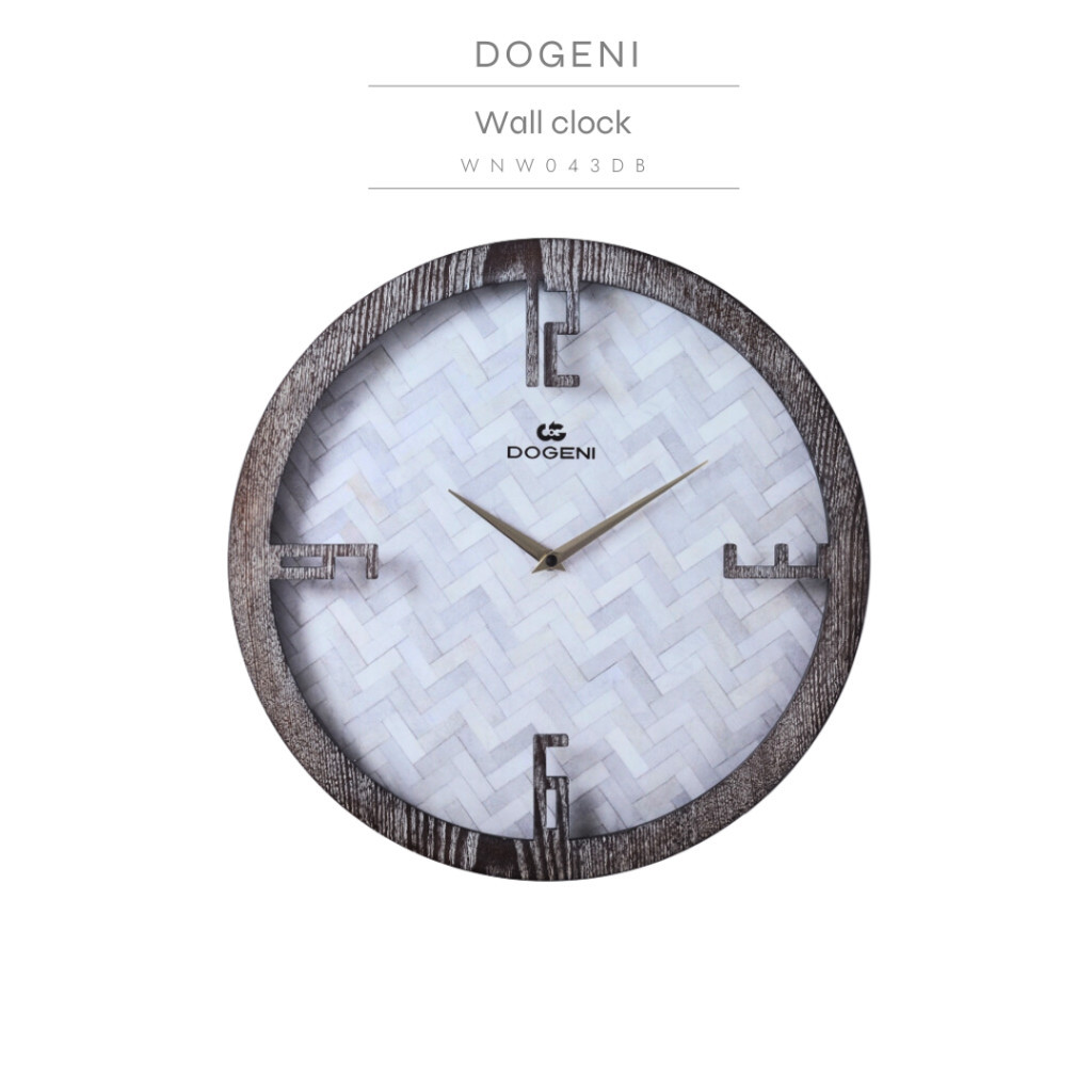 DOGENI Wall Clock (WNW043DB) นาฬิกาแขวนผนัง จากไม้