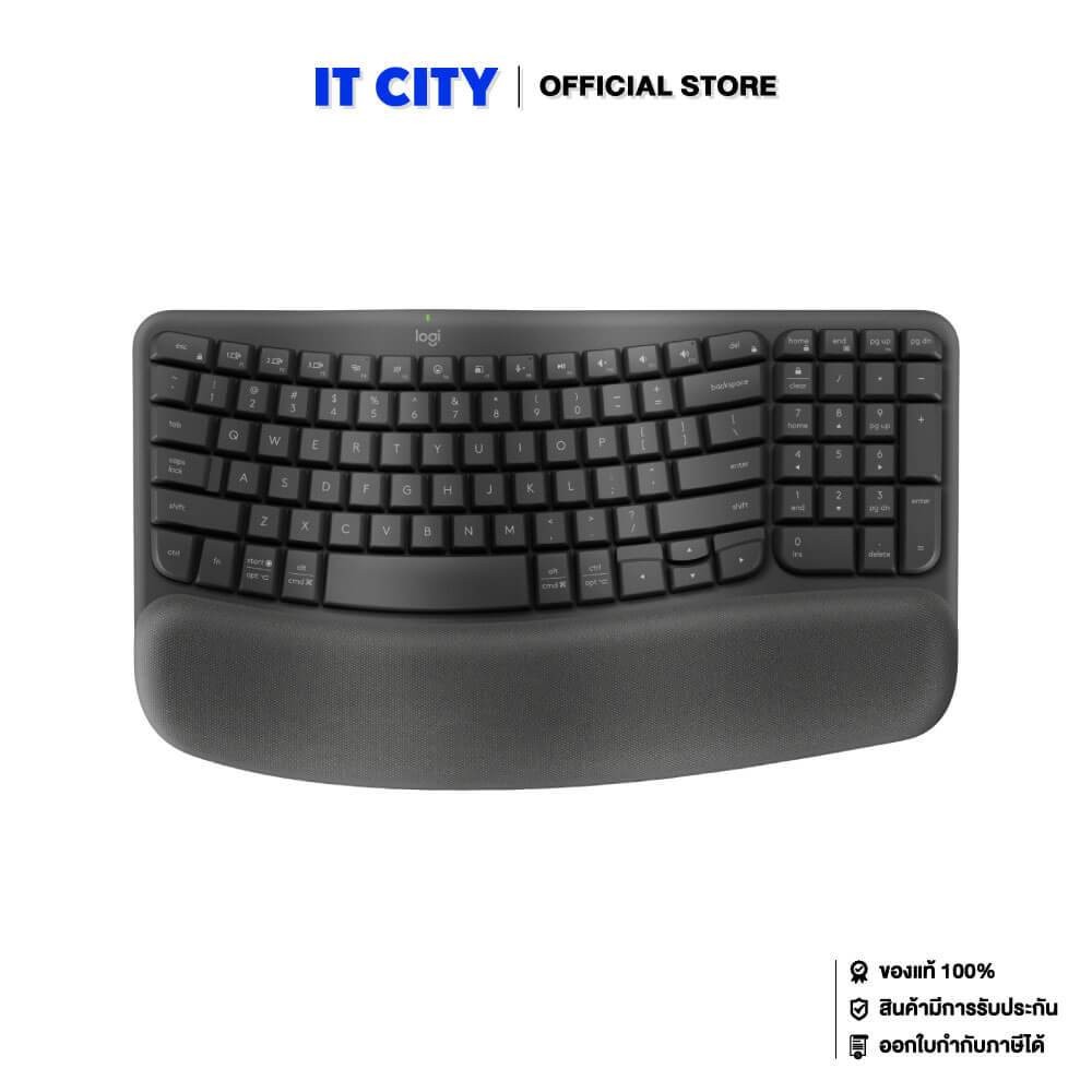 LOGITECH WAVE KEYS WIRELESS ERGONOMIC KEYBOARD - GRAPHITE (TH KEYS) (IP7-001209)