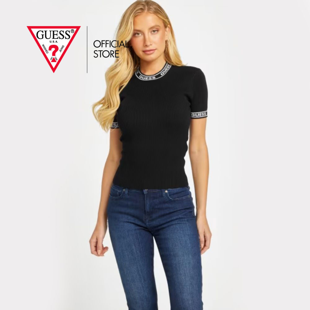 GUESS เสื้อถักผู้หญิง Q4BR03Z35R2 สีดำ
