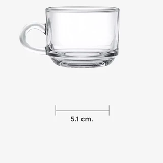 JJGLASS (Ocean) P00340 Stack Tea Cup - แก้วหูกาแฟ ชา 200 มล. สำหรับใส่กาแฟ ชาร้อน น้ำเต้าหู้ หรือเครื่องดื่มร้อน