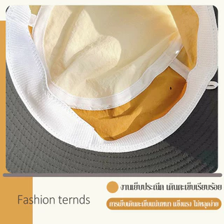 หมวกบักเก็ต,หมวกแฟชั่น,หมวกกันแดด,หมวกกีฬา,หมวกเกาหลี,ดีไซน์สีสันตัดกัน สไตล์เกาหลีแฟชั่น,เหมาะสำหรับทั้งผู้ใหญ่และเด็ก