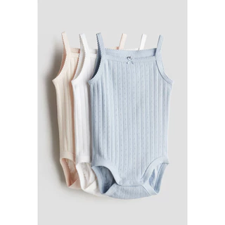 H&M(เอชแอนด์เอ็ม) บอดี้สูทแขนกุดแพ็ค 3 ชิ้น Infants 3-pack sleeveless bodysuits 1145130_6
