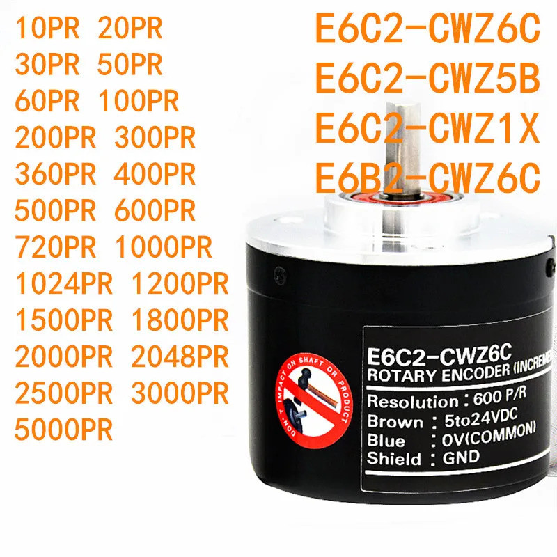 ❉ E6C2-CWZ5B E6C2-CWZ1X E6B2-CWZ6C 10PR 20 30 50 100 200 1024 1200 2048 2000ตัวเข้ารหัสแบบหมุน5-24V
