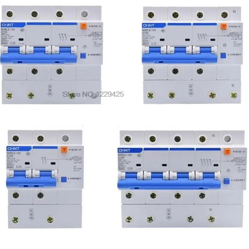 <0>CHNT เซอร์กิตเบรกเกอร์ป้องกันการรั่วไหล NXBLE 1P+N 2P 3P+N 4P 63A 80A 100A เซอร์กิตเบรกเกอร์ที่ทำ