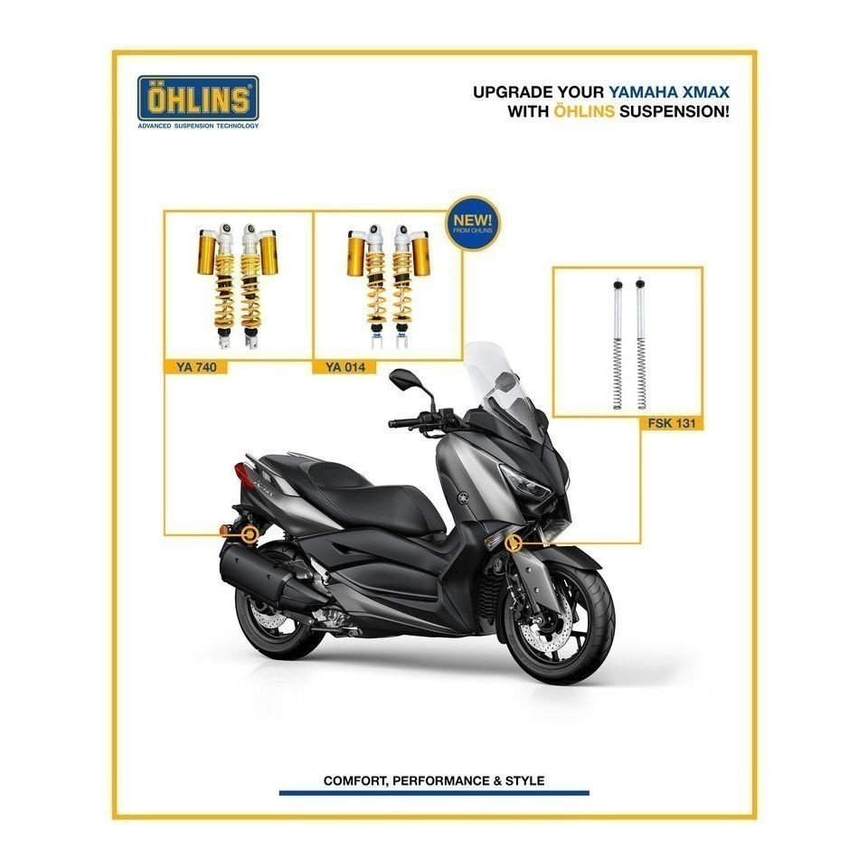 OHLINS โช้คหลังคู่ XMAX 250 / XMAX 300 YA740