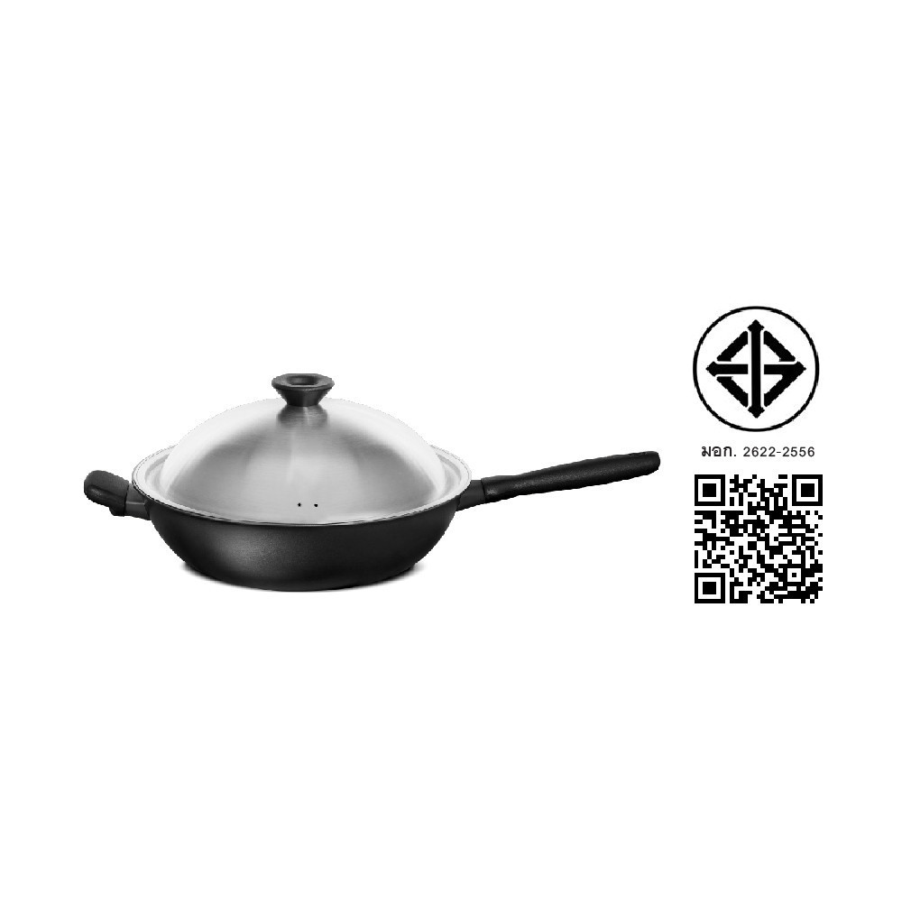 MEYER MIDNIGHT กระทะทรงจีน hard-anodize ขนาด 32 ซม. พร้อมฝา Wok/Stirfry (85083-TE12) ราคา ถูกที่สุด ดีลบีเคเค แกลเลอรีภาพที่ 3