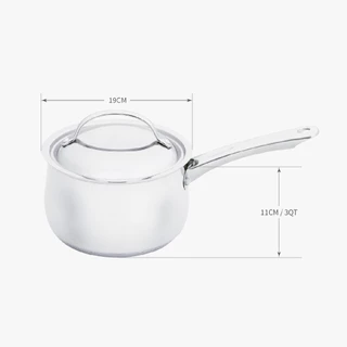 MEYER BELLA CLASSICO Stainless Steel 18cm / 2.8L Saucepan หม้อด้ามสแตนเลส สตีล พร้อมฝา (73286-T)