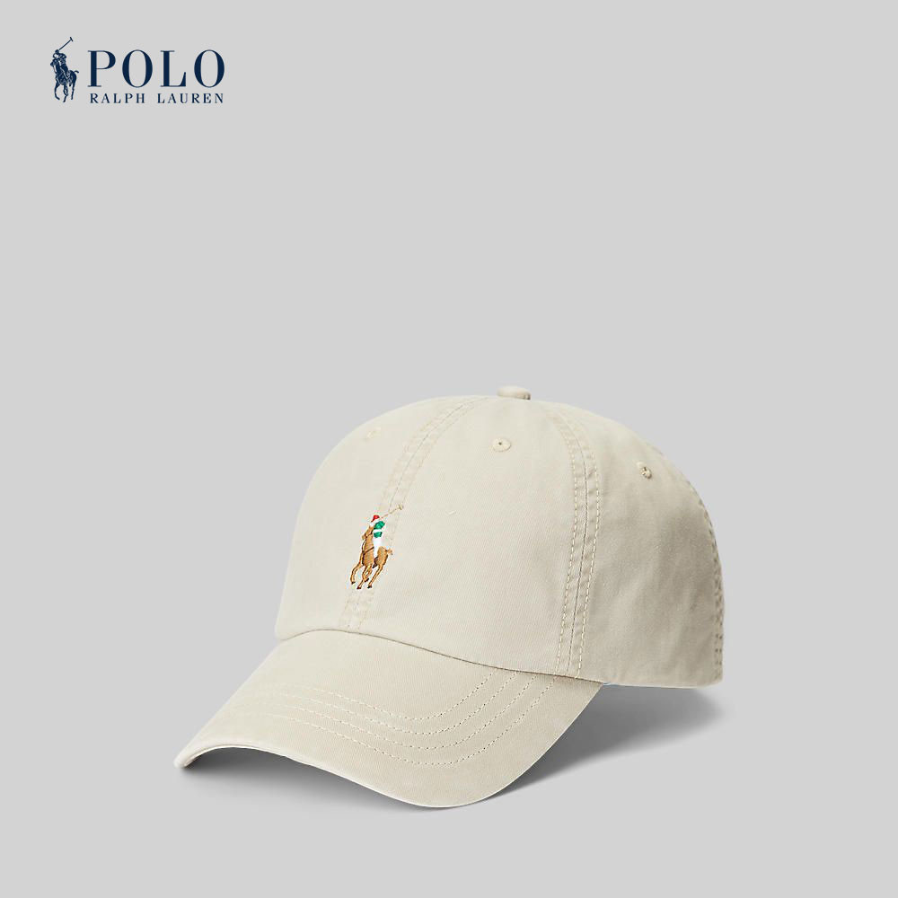 Polo Ralph Lauren หมวกผู้ชาย Stretch-Cotton Twill Ball Cap รุ่น MAPOHGS0J420908 สีเบจ