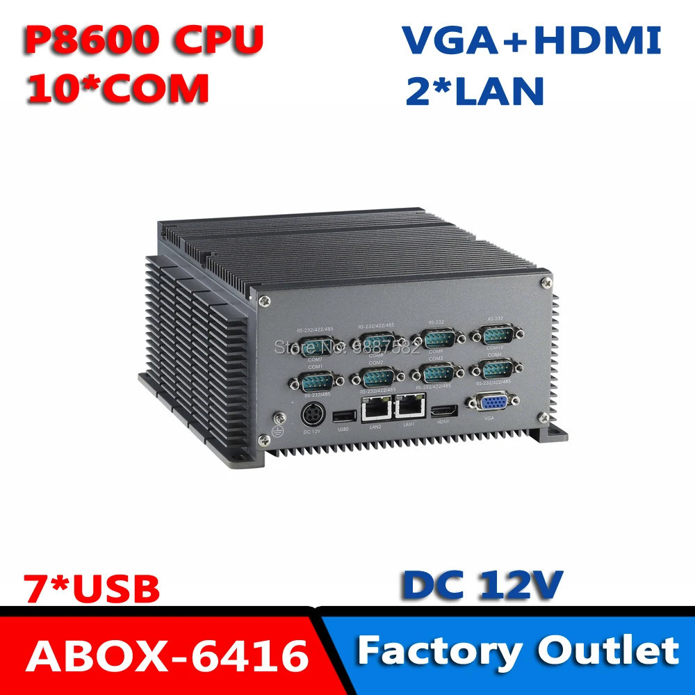 Intel Core 2 Duo P8600 ทนทานแบบฝังไม่มีพัดลม ABOX-6416