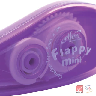 (แพ็ค12) Elfen เอลเฟ่น เทปลบคำผิด 3M รุ่นแฟลปปี้ มินิ คละสี จำนวน 12 ชิ้น