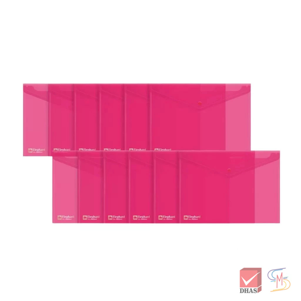 Elephant ตราช้าง แฟ้มกระเป๋า แฟ้มกระดุม 1 เม็ด No.425 A4 จำนวน 12 ซอง - รูปที่ 3