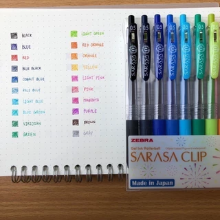 ปากกาเจล SARASA CLIP ขนาดหัว 0.4 MM และ 0.5 MM เซ็ต 10 สี