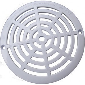 สะดือสระ 8 นิ้ว Main Floor Drain for swimming pools เมนเดรน สะดือสระว่ายน้ำ แบบกลม 8 นิ้ว สีขาว วัสดุ ABS แข็งแรง ทนทาน