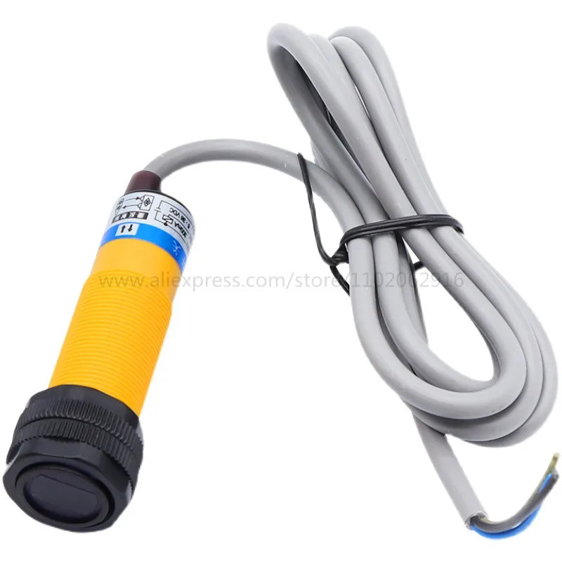 5 ชิ้น E3F-DS10C4 E3F-DS10B2 E3F-DS10P1 E3F-DS10P2 OMKQN เซ็นเซอร์โฟโตอิเล็กทริคแบบกระจาย M18 NPN PN