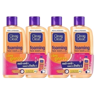 [แพ็ค 4] คลีน แอนด์ เคลียร์ โฟมล้างหน้า เอสเซนเชียลโฟมมิ่งเฟเชียลวอช 100 มล Clean & Clear Essentials Foaming Facial Wash