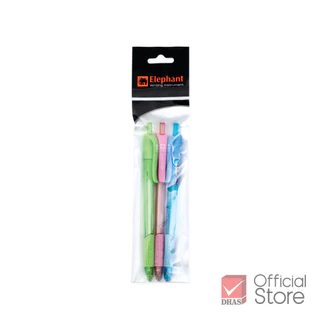 [แพ็ค 3 ด้าม] Elephant ปากกา ปากกาลูกลื่น ดริฟท์ โทริโอะ 0.5 น้ำเงิน จำนวน 3 ด้าม