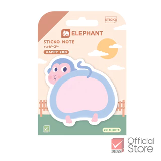 Elephant กระดาษโน๊ต กระดาษโน้ตกาวในตัว แฟนซี Happy Farm (คละลาย) 1 ชิ้น