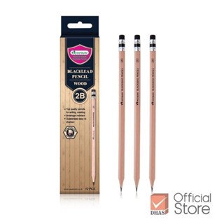 Master Art ดินสอ ดินสอดำ ดินสอ 2b ลายไม้ จำนวน 12 แท่ง