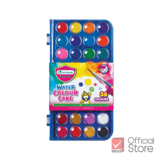 Master Art สีน้ำ สีน้ำก้อน 36 สี กล่องพลาสติก แถมพู่กัน จำนวน 1 กล่อง