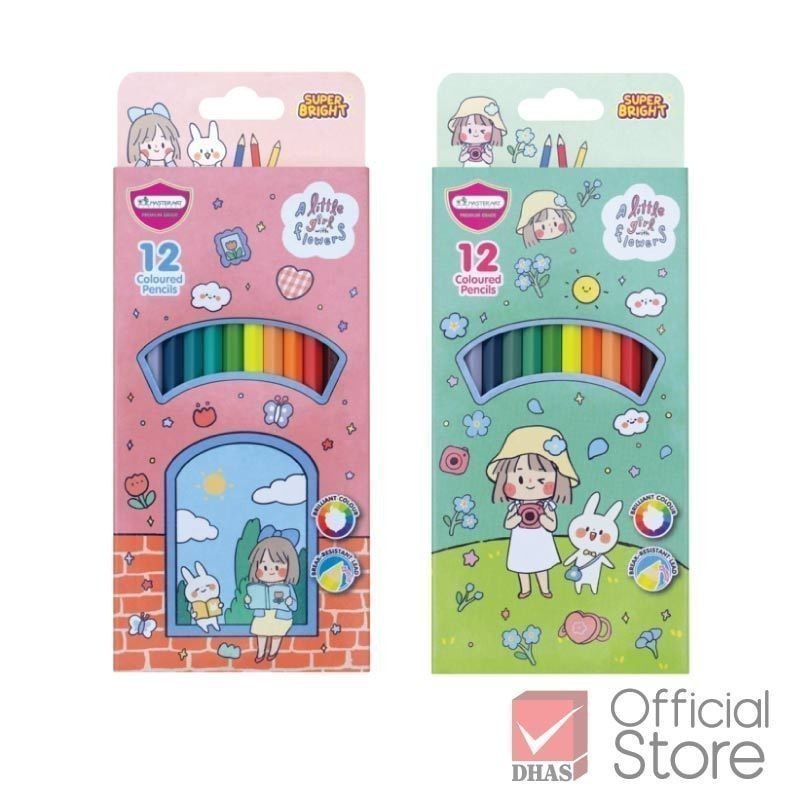 Master Art สีไม้ ดินสอสีไม้ แท่งยาว 12 สี ซิบบิลแอนฟลาวเวอร์ รุ่นซุปเปอร์ไบรท์ ลิขสิทธิ์แท้ จำนวน 1 กล่อง