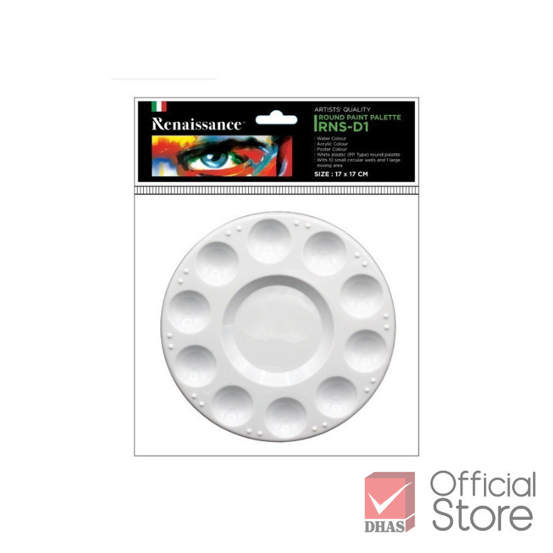 Renaissance จานสี จานสีนํ้า ทรงกลม RNS-D1 ขนาด 17cm. จำนวน 1 ชิ้น