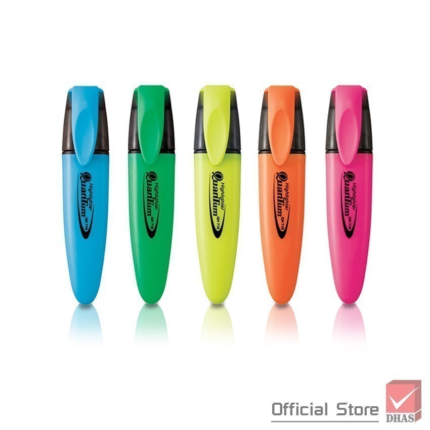Quantum ปากกาไฮไลท์ ปากกาเน้นข้อความ QH-710 จำนวน 12 ด้าม