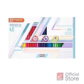Elephant สีไม้ 36 สี รุ่น Premium 4.0 (ไส้ใหญ่พิเศษ 4.0 มม.) - 1 กล่อง