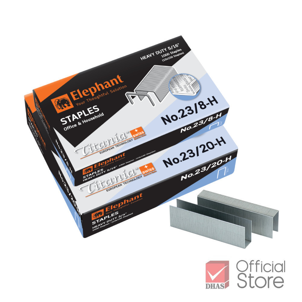 Elephant ลวดเย็บกระดาษ ไททาเนีย No.23 จำนวน 1 กล่อง
