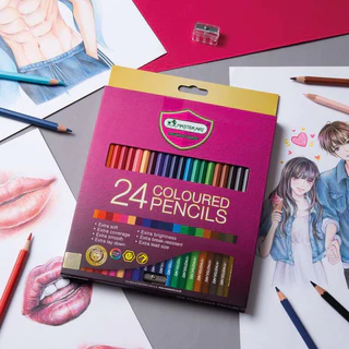 Master Art สีไม้ 24 สี รุ่นใหม่ (แท่งยาว) ระบายนุ่ม - 1 กล่อง