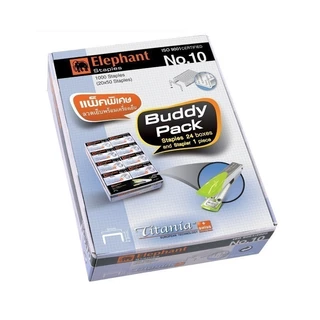 Elephant ลวดเย็บกระดาษ เบอร์ 10 รุ่น Titania (ไททาเนีย) Buddy Pack - 1 ชุด