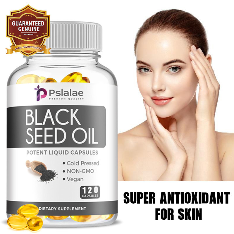 Pslalae แคปซูลน้ํามันเมล็ดยี่หร่าสีดําระดับพรีเมียม, อาหารเสริม Nigella Sativa สกัดเย็นสําหรับการสนับสนุนภูมิคุ้มกันและโดยรวม, สารต้านอนุมูลอิสระตามธรรมชาติ