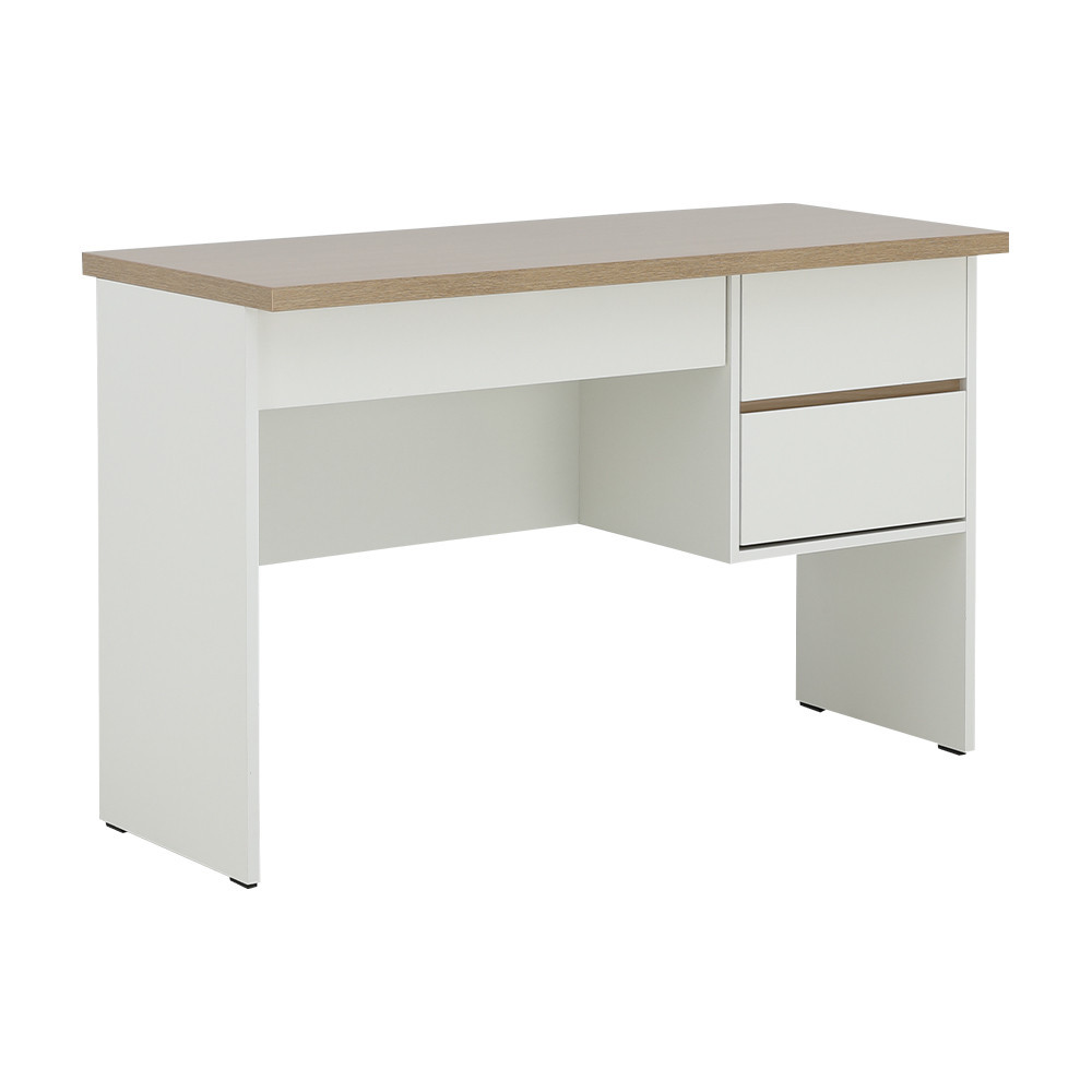 HomeHuk โต๊ะทำงาน 3 ลิ้นชัก รุ่นมินิโอ ขนาด 120 ซม. - สีธรรมชาติ/ขาว