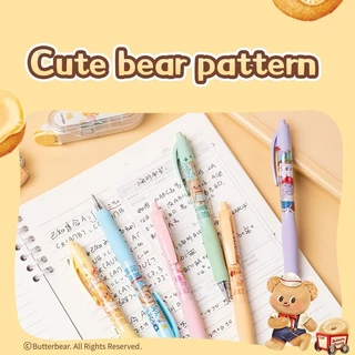 ปากกาเจล ButterBear x Deli ปากกาสีดำ ปากกาบัตเตอร์แบร์ ปากกาหมีเนย (0.5mm หมึกดำ)