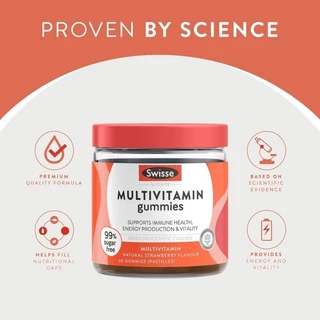 Swisse Beauty เยลลี่เคี้ยวได้ 99% ปราศจากน้ำตาล (ผม ผิว เล็บ คอลลาเจน เสริมสร้างภูมิคุ้มกัน โพรไบโอติก น้ำส้มสายชูหมักจากแอปเปิ้ล + ไฟเบอร์ มัลติวิตามิน) (EXP:05 2027)