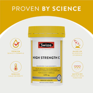 Swisse Ultiboost High Strength C อัลตร้าบูส วิตามินซีเข้มข้นสูง 150 เม็ด (EXP:01 2028)