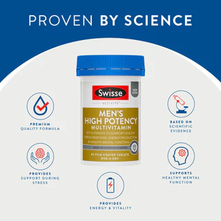 Swisse Men's High Potency Multivitamin วิตามินสำหรับดูแลคุณผู้ชาย 40 เม็ด (EXP:11 2027)