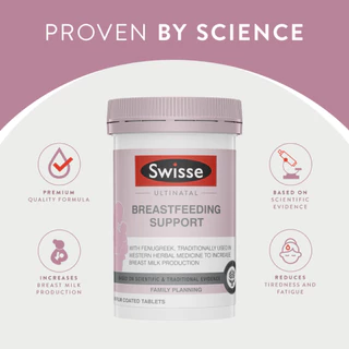 Swisse Ultinatal Breastfeeding Support อาหารเสริมสำหรับผู้ที่ให้นมบุตร 90 เม็ด (EXP:03 2028)